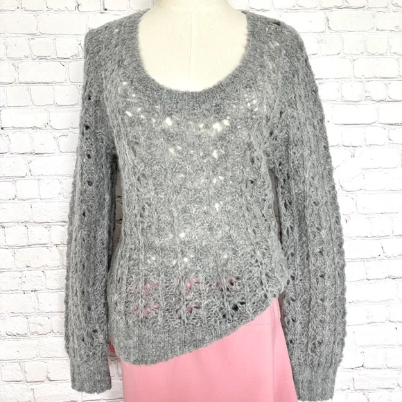 JOIE Despoina Gray Long Sleeve Alpaca Wool Blend Sweater--NWT—XL - Picture 3 of 16